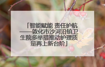 智能赋能 责任护航——敦化市沙河沿镇卫生院多举措推动护理质量再上新台阶