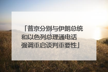普京分别与伊朗总统和以色列总理通电话 强调重启谈判重要性