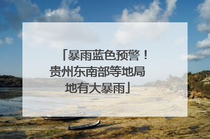 暴雨蓝色预警！贵州东南部等地局地有大暴雨