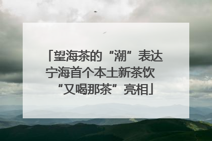 望海茶的“潮”表达 宁海首个本土新茶饮“又喝那茶”亮相
