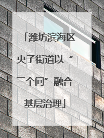潍坊滨海区央子街道以“三个问”融合基层治理