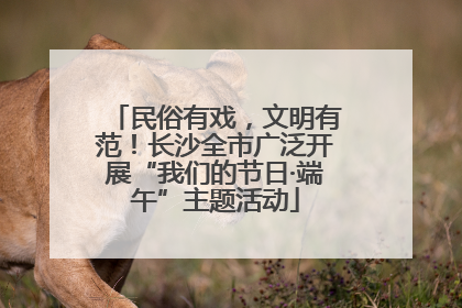 民俗有戏，文明有范！长沙全市广泛开展“我们的节日·端午”主题活动