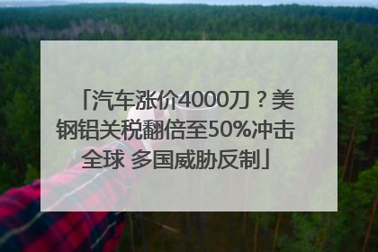 汽车涨价4000刀？美钢铝关税翻倍至50%冲击全球 多国威胁反制
