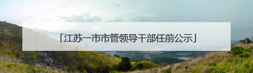 江苏一市市管领导干部任前公示