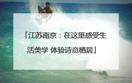 江苏南京：在这里感受生活美学 体验诗意栖居