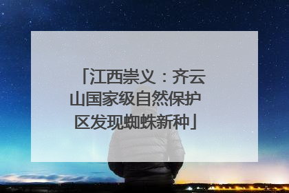 江西崇义：齐云山国家级自然保护区发现蜘蛛新种