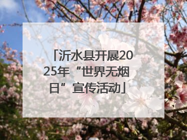沂水县开展2025年“世界无烟日”宣传活动