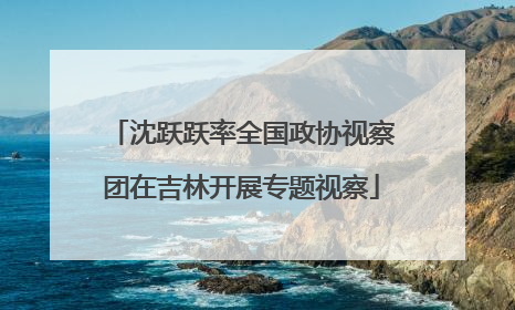 沈跃跃率全国政协视察团在吉林开展专题视察