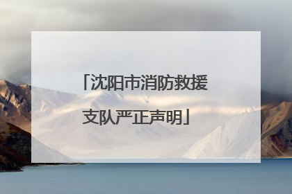 沈阳市消防救援支队严正声明