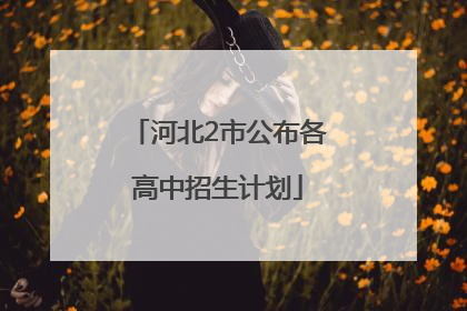 河北2市公布各高中招生计划