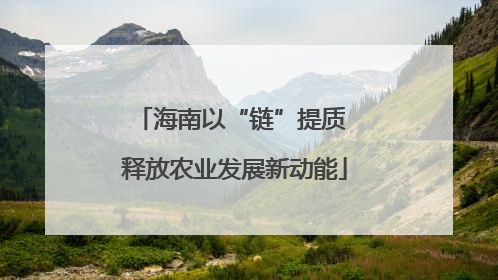 海南以“链”提质 释放农业发展新动能