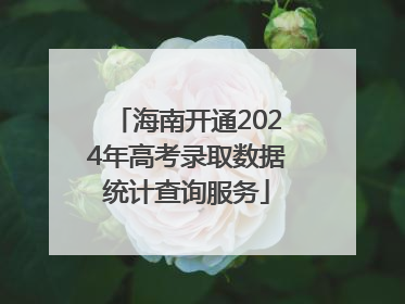 海南开通2024年高考录取数据统计查询服务