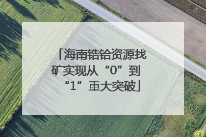 海南锆铪资源找矿实现从“0”到“1”重大突破