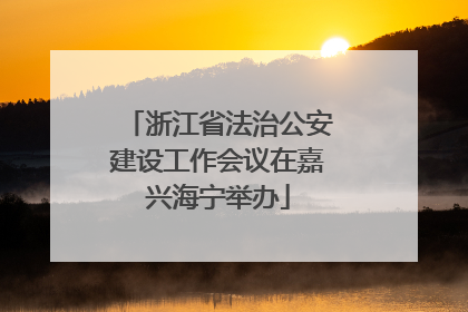 浙江省法治公安建设工作会议在嘉兴海宁举办