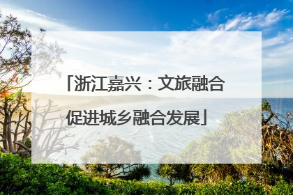 浙江嘉兴：文旅融合促进城乡融合发展