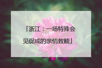 浙江：一场特殊会见促成的亲情救赎