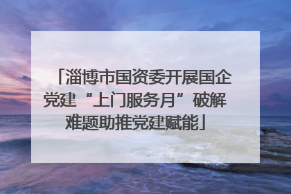 淄博市国资委开展国企党建“上门服务月”破解难题助推党建赋能