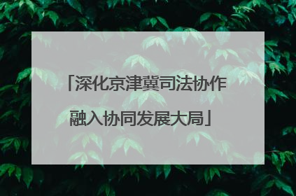 深化京津冀司法协作 融入协同发展大局