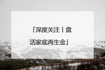深度关注丨盘活家底再生金