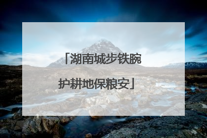 湖南城步铁腕护耕地保粮安