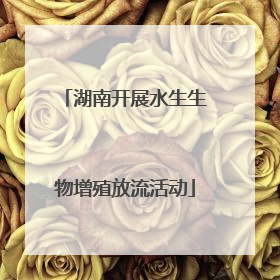 湖南开展水生生物增殖放流活动