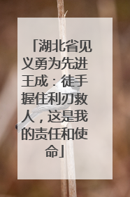湖北省见义勇为先进王成：徒手握住利刃救人，这是我的责任和使命