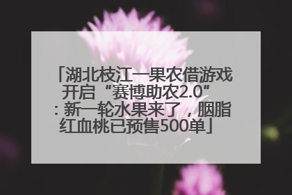 湖北枝江一果农借游戏开启“赛博助农2.0”：新一轮水果来了，胭脂红血桃已预售500单