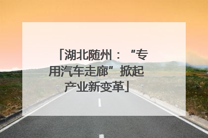 湖北随州：“专用汽车走廊”掀起产业新变革