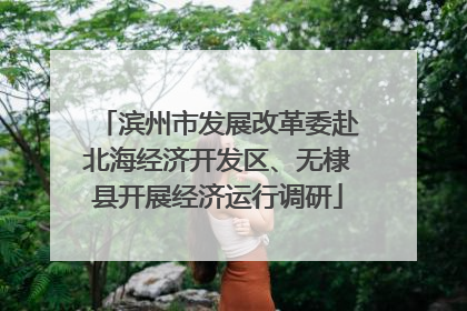 滨州市发展改革委赴北海经济开发区、无棣县开展经济运行调研