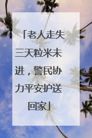 老人走失三天粒米未进，警民协力平安护送回家