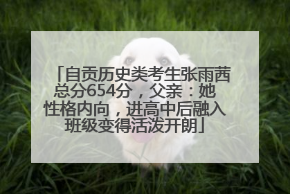 自贡历史类考生张雨茜总分654分，父亲：她性格内向，进高中后融入班级变得活泼开朗
