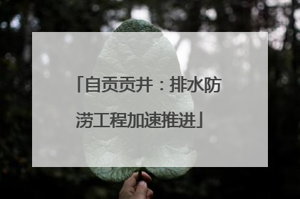 自贡贡井：排水防涝工程加速推进