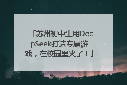 苏州初中生用DeepSeek打造专属游戏，在校园里火了！
