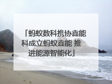 蚂蚁数科携协鑫能科成立蚂蚁鑫能 推进能源智能化