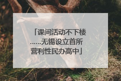 课间活动不下楼……无锡设立首所营利性民办高中