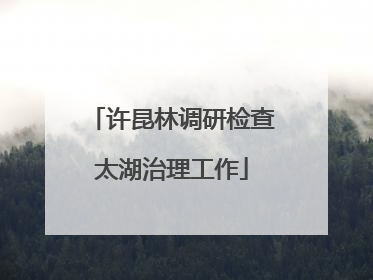 许昆林调研检查太湖治理工作