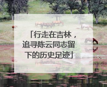 行走在吉林，追寻陈云同志留下的历史足迹