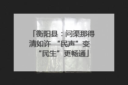 衡阳县：问渠那得清如许 “民声”变“民生”更畅通