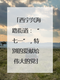 西宁兴海路街道：“七一”，特别的爱献给伟大的党