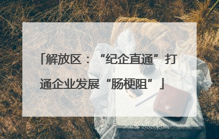 解放区：“纪企直通”打通企业发展“肠梗阻”