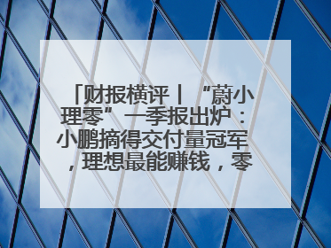 财报横评丨“蔚小理零”一季报出炉：小鹏摘得交付量冠军，理想最能赚钱，零跑迎头赶上，蔚来还在调整