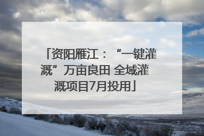 资阳雁江：“一键灌溉”万亩良田 全域灌溉项目7月投用