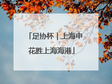 足协杯｜上海申花胜上海海港