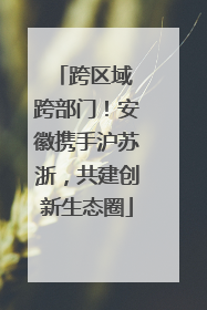 跨区域 跨部门！安徽携手沪苏浙，共建创新生态圈