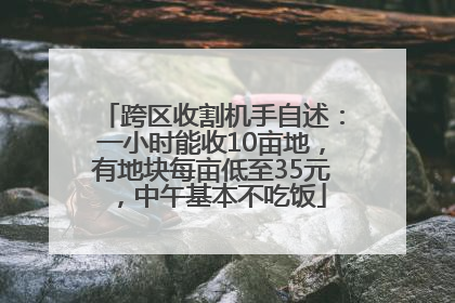 跨区收割机手自述：一小时能收10亩地，有地块每亩低至35元，中午基本不吃饭