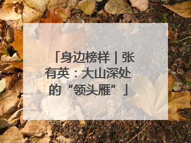 身边榜样｜张有英：大山深处的“领头雁”