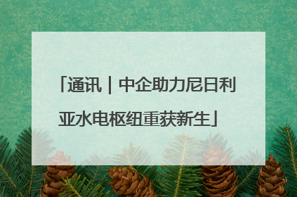 通讯｜中企助力尼日利亚水电枢纽重获新生