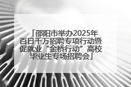 邵阳市举办2025年百日千万招聘专项行动暨促就业“金桥行动”高校毕业生专场招聘会