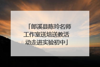 郎溪县陈玲名师工作室送培送教活动走进实验初中