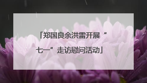 郑国良余洪雷开展“七一”走访慰问活动